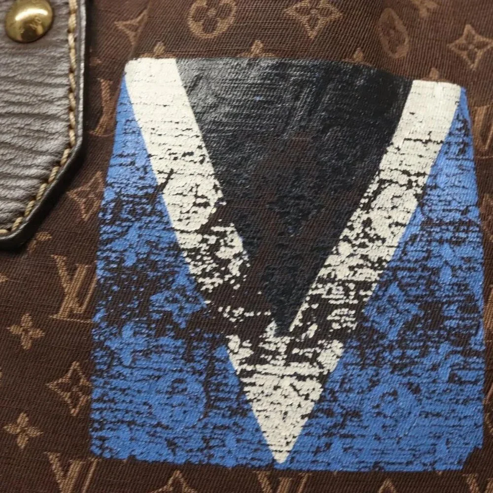 LOUIS VUITTON Monogram Mini Lin Tangier Tote Bag Brown Ebene M40023 Auth ep9437